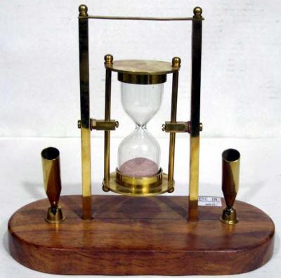 Hour Glass with Wooden Base