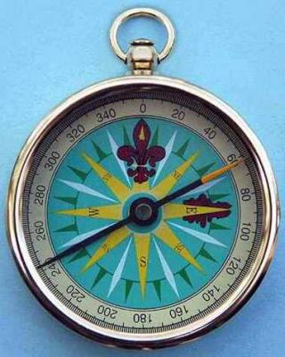 Polished locket compass