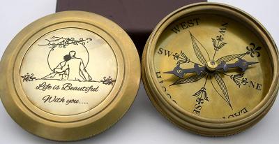 E E cumings poem Life is beautiful with you Engraved compass