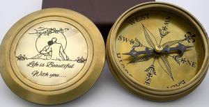 E E Cumings Poem Life Is Beautiful With You Engraved Compass