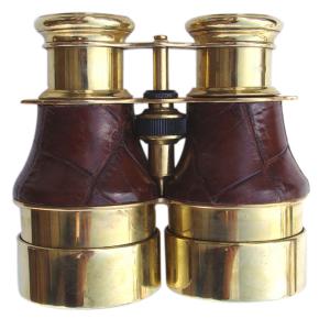 Binocular With Lather Covering