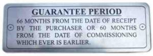 Guarntee Period Plate